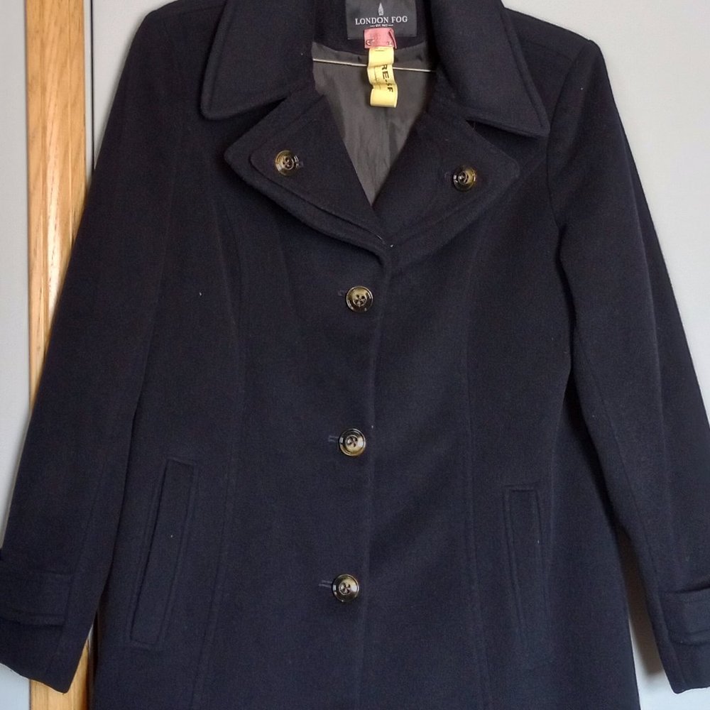 Navy London Fog Wool Pea Coat